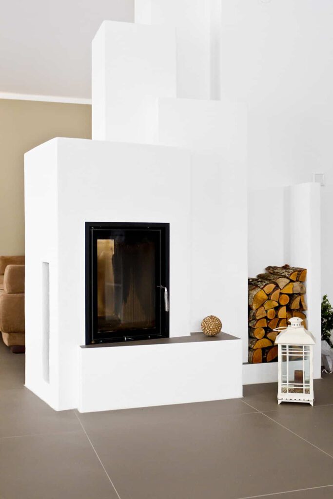 Immobilienfotograf Nähe Landsberg, Detailaufnahme Kaminofen Wohnzimmer